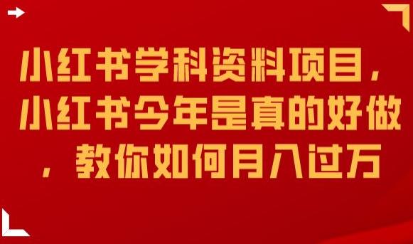 小红书学科资料项目，小红书今年是真的好做，教你如何月入过万【揭秘】-九盟副业网