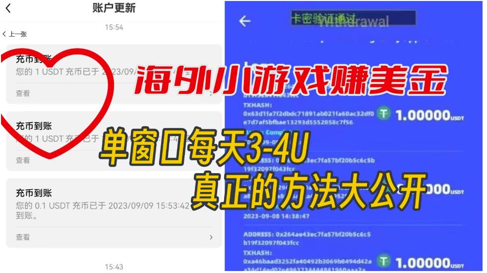 海外小游戏美金项目真正可以达到3-4U单窗口的方法，单台电脑收入300+【揭秘】-九盟副业网