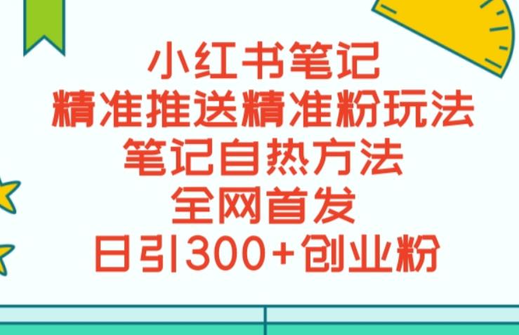 最新小红书笔记精准推送2000+精准粉，单日导流私欲最少300【脚本+教程】-九盟副业网