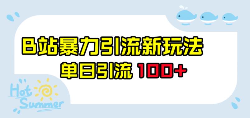 B站暴力引流新玩法，单日引流100+【揭秘】-九盟副业网