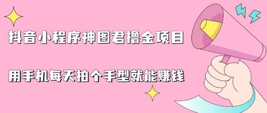 抖音小程序神图君撸金项目，用手机每天拍个手型挂载一下小程序就能赚钱【揭秘】-九盟副业网