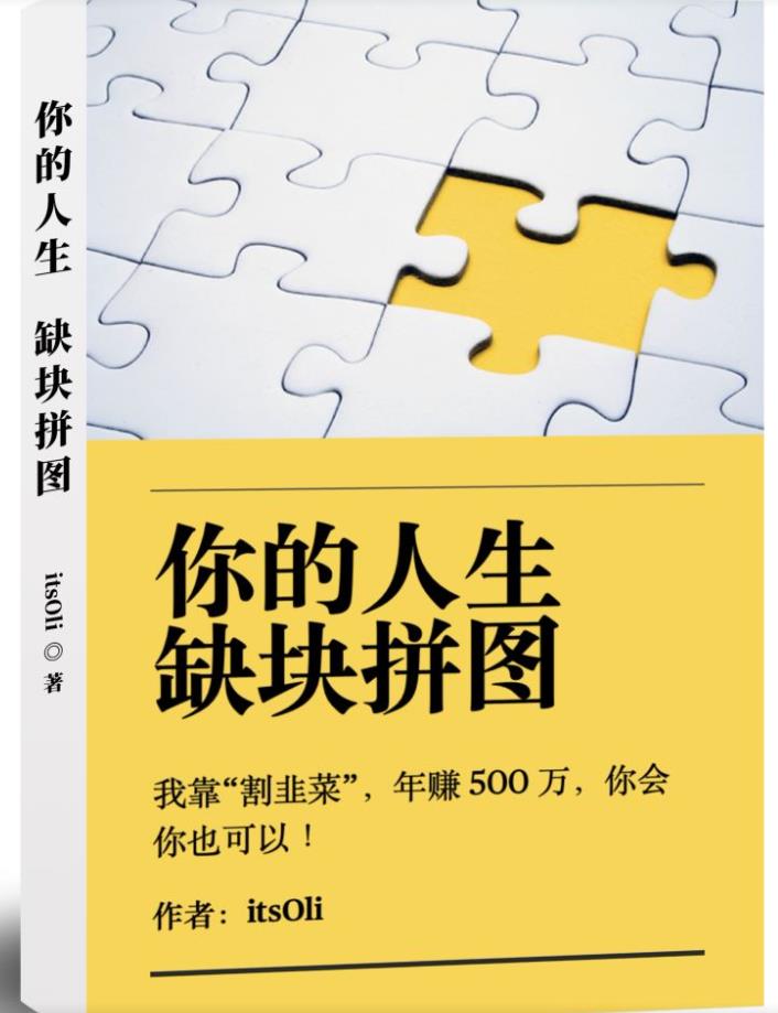 某高赞电子书《你的人生，缺块拼图——我靠“割韭菜”，年赚500万，你会你也可以》-九盟副业网