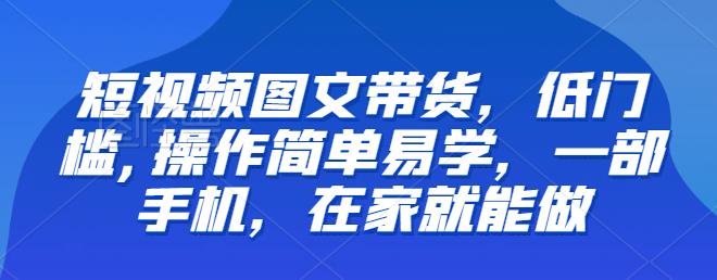 【推荐】短视频图文带货，低门槛,操作简单易学，一部手机，在家就能做-九盟副业网