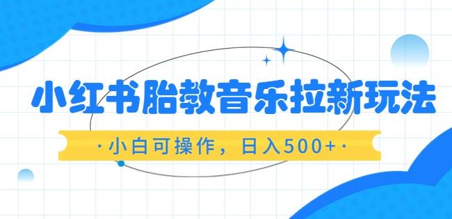 小红书胎教音乐拉新玩法，小白可操作，日入500+（资料已打包）【揭秘】-九盟副业网