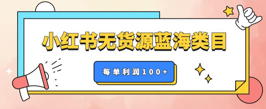 小红书无货源做蓝海类目【每单利润50-200+】，单月轻松过万【揭秘】-九盟副业网