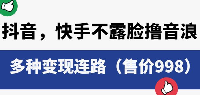 抖音快手不露脸撸音浪项目，多种变现连路（售价998）-九盟副业网