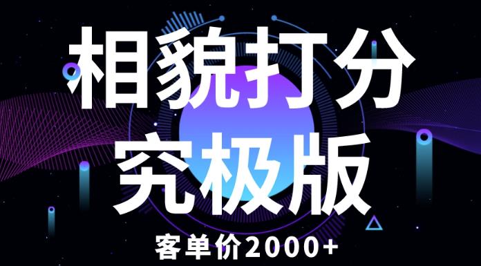 相貌打分究极版，客单价2000+纯新手小白就可操作的项目-九盟副业网