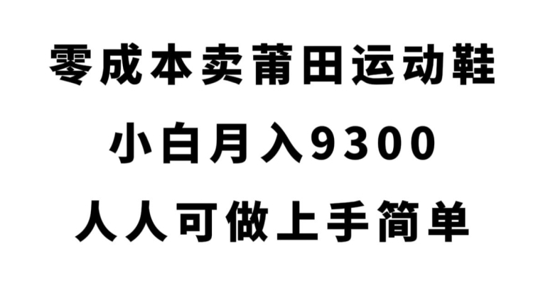 零成本卖莆田运动鞋，小白月入9300，人人可做上手简单【揭秘】-九盟副业网