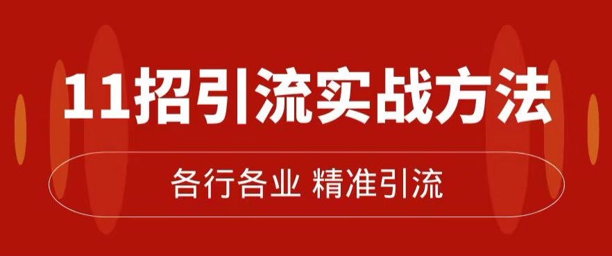 精准引流术：11招引流实战方法，让你私域流量加到爆（11节课完整)-九盟副业网