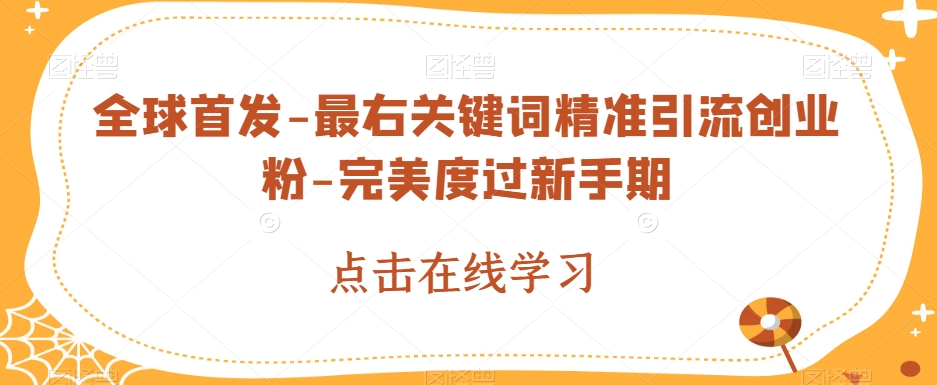 全球首发-最右关键词精准引流创业粉-完美度过新手期【揭秘】-九盟副业网