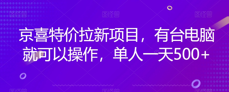 京喜特价拉新新玩法，有台电脑就可以操作，单人一天500+【揭秘】-九盟副业网