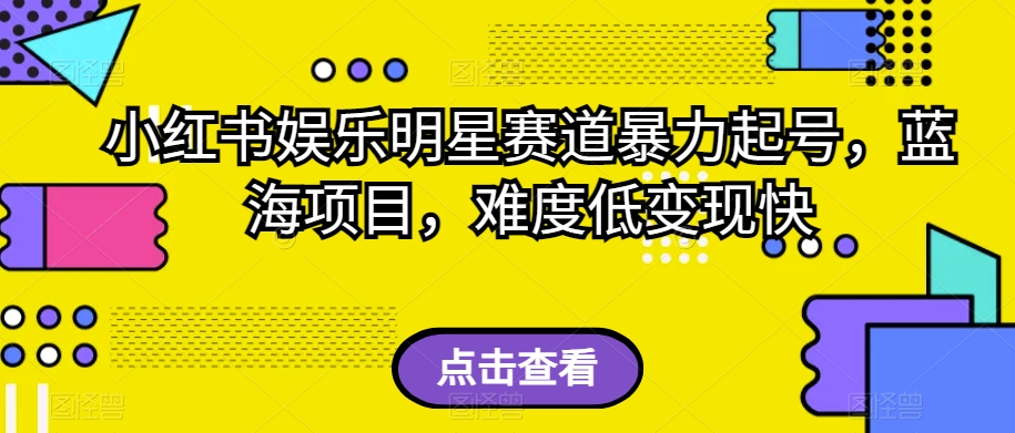 小红书娱乐明星赛道暴力起号，蓝海项目，难度低变现快【揭秘】-九盟副业网