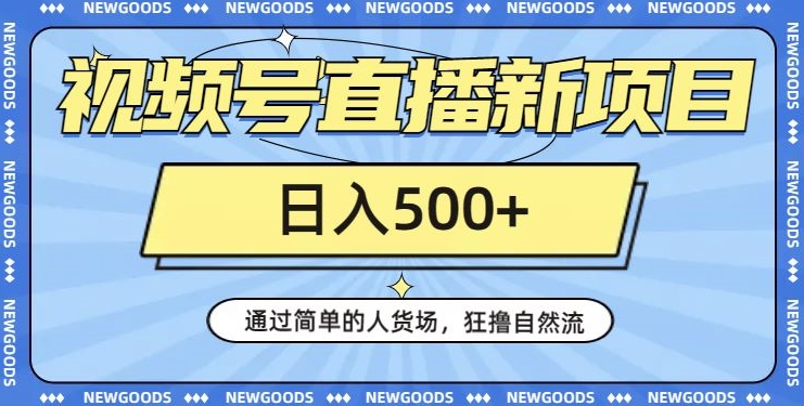 视频号直播新项目，通过简单的人货场，狂撸自然流，日入500+【260G资料】-九盟副业网