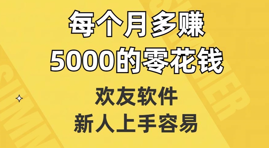 欢友软件，新人上手容易，每个月多赚5000的零花钱【揭秘】-九盟副业网