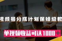 视频号分成计划保姆级教程：从开通收益到作品制作，单视频收益可达1000＋_七哥副业网-九盟副业网