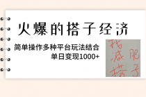 火爆的搭子经济，简单操作多种平台玩法结合，单日变现1000+_七哥副业网-九盟副业网