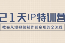 21天IP特训营，教会从短视频制作到变现的全流程_七哥副业网-九盟副业网