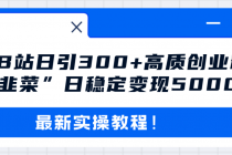 最新B站日引300+高质创业粉教程！“割韭菜”日稳定变现5000+！_七哥副业网-九盟副业网