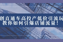 2023直通车高投产低价引流玩法，教你如何引爆店铺流量！_七哥副业网-九盟副业网