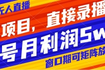 风口项目，小红书无人直播带货，直接录播，可矩阵，月入5w+_七哥副业网-九盟副业网