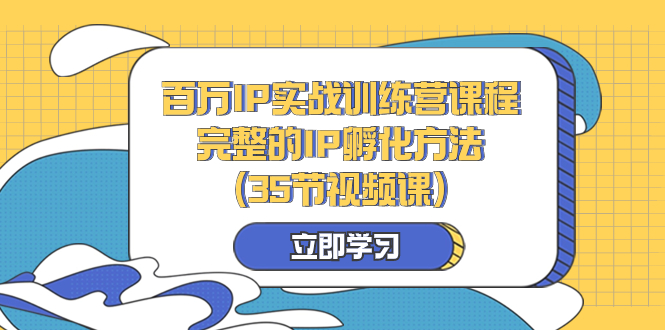 （8243期）百万IP实战训练营课程，完整的IP孵化方法（35节视频课）-九盟副业网