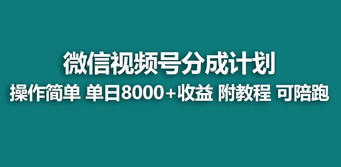 （8227期）【蓝海项目】视频号分成计划，单天收益8000+，附玩法教程！-九盟副业网