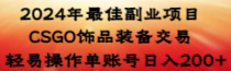 2024年最佳副业项目 CSGO饰品装备交易 轻易操作单账号日入200+_七哥副业网-九盟副业网