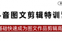 抖音图文剪辑特训营第一期，0基础快速成为图文作品剪辑高手（23节课）_七哥副业网-九盟副业网