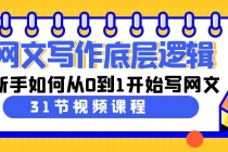 网文写作底层逻辑，新手如何从0到1开始写网文（31节课）_七哥副业网-九盟副业网