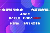 东南亚跨境电商店群新玩法2-小白每天两小时 轻松10000+_七哥副业网-九盟副业网