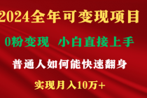 2024全年可变现项目，一天收益至少2000+，小白上手快，普通人就要利用互…_七哥副业网-九盟副业网